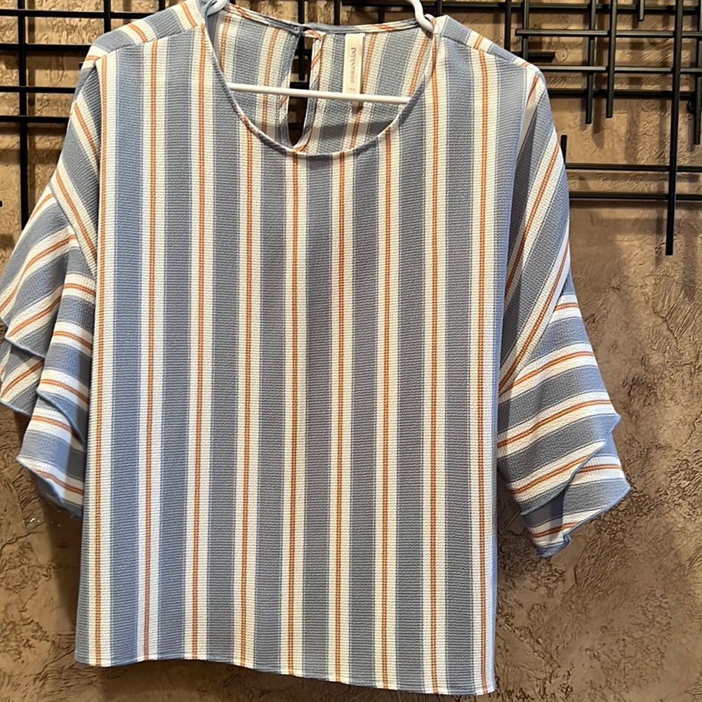 NWOT Peppermint Bell Sleeve striped top